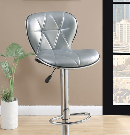 Daimon Faux Leather Adjustable Stool - Silver Set of 2