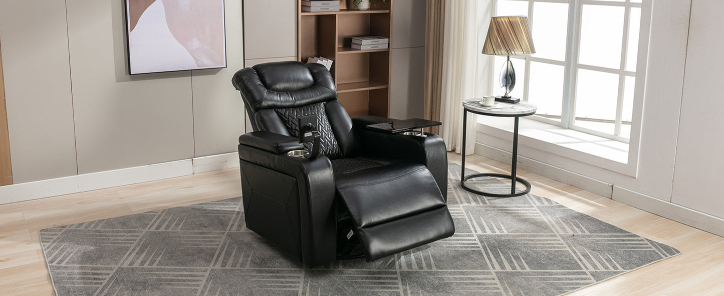 Comfort Max 270 Degree Swivel Power Recliner - Black