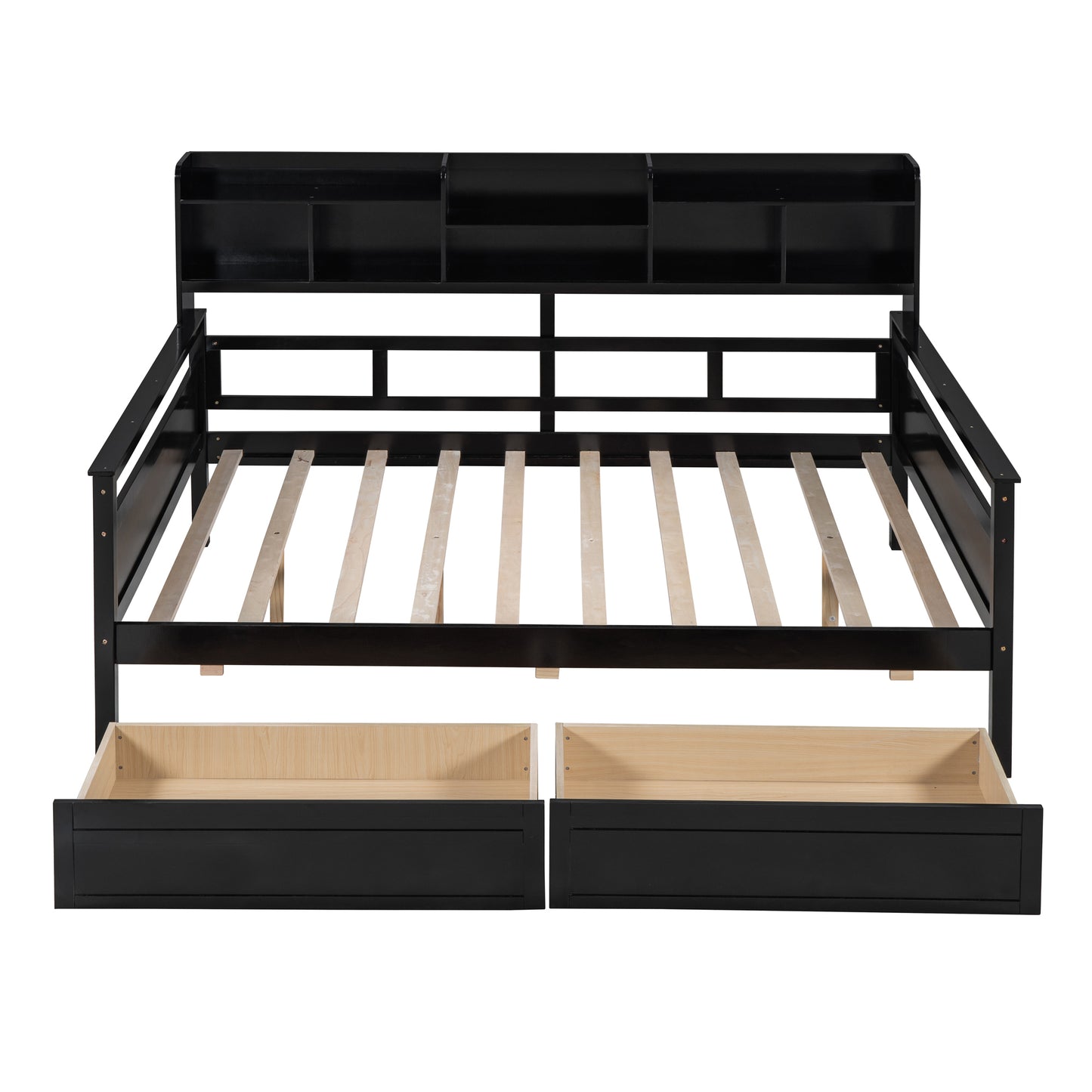 Ozi Full Size Metal Daybed with 2 Drawers - Espresso