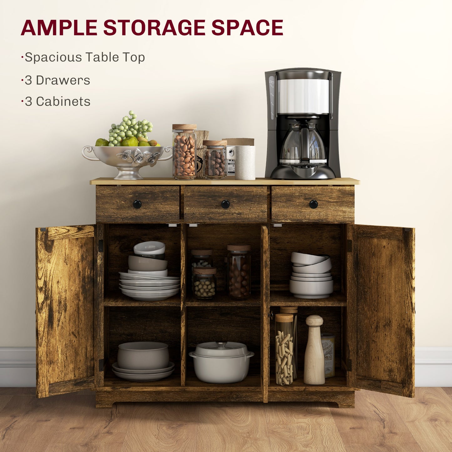 Moso Sideboard Buffet - Rustic Brown