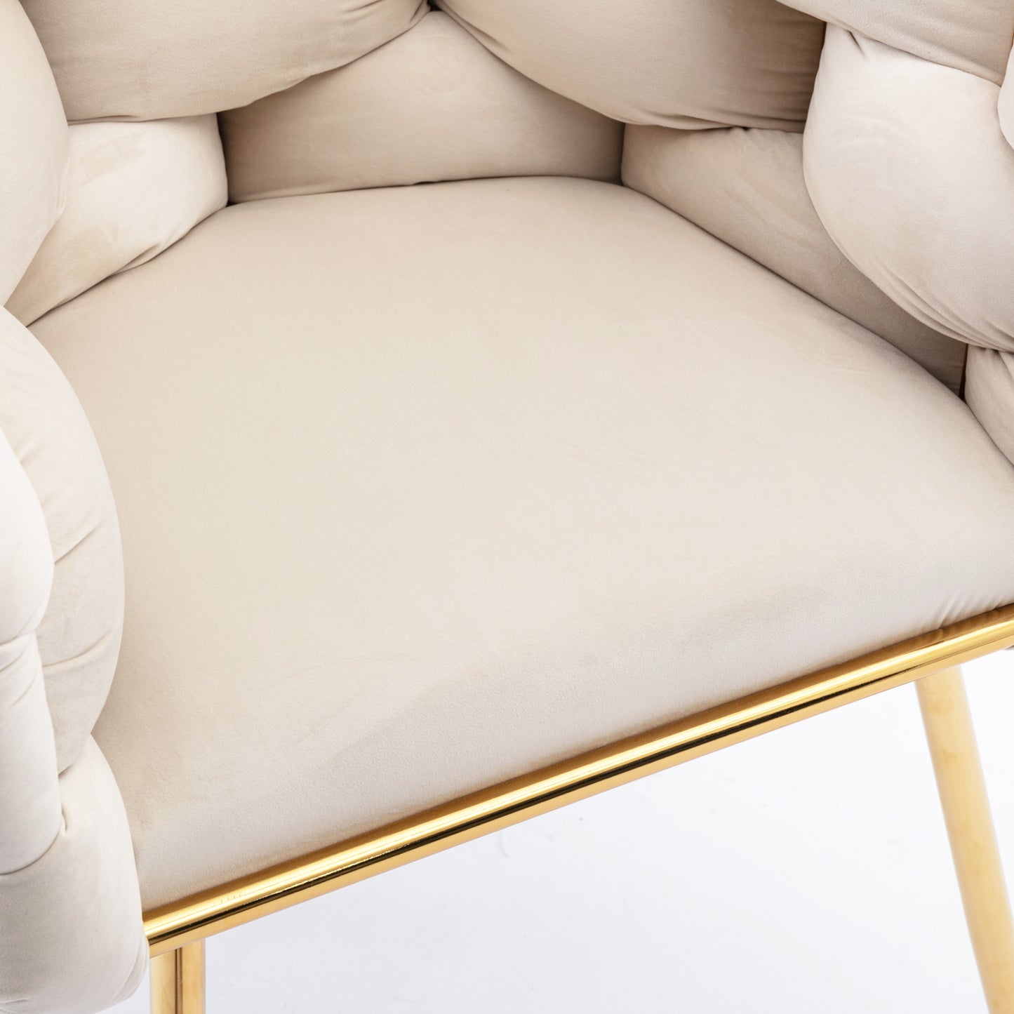 Luna Luxury Modern Velvet Chair - Beige