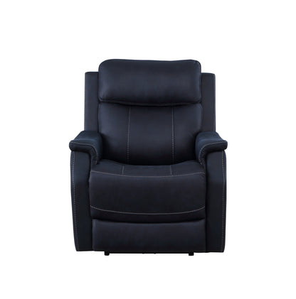 Clean Contemporary Dual-Power Recliner - Blue