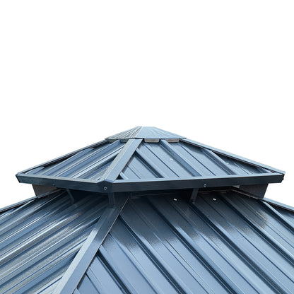 Afix 12 X 12 ft  Permanent Hardtop Gazebo Canopy - Black