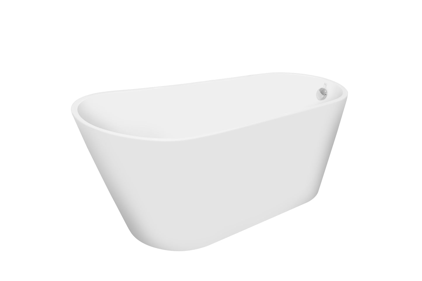Kriss 63" Acrylic Freestanding Bathtub with Bottom Anti-Slip  - Gloss White