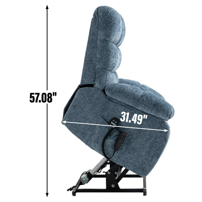 Livia Lift Recliner Chair Heat Massage Dual Motor - Blue