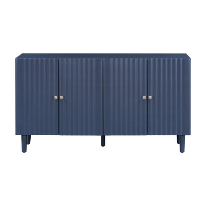 Butler Wavy Pattern Doors Sideboard Buffet - Navy Blue