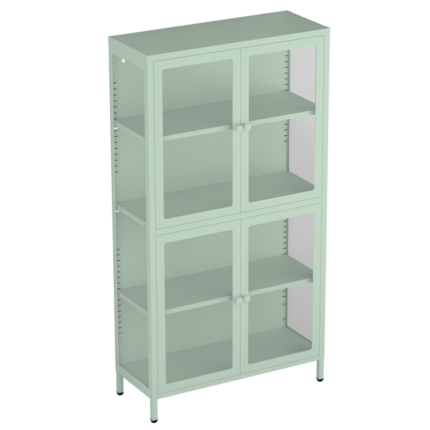 Hart Four Glass Door Storage Cabinet - Mint Green