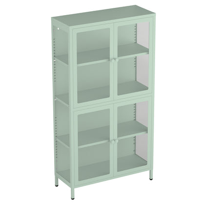 Hart Four Glass Door Storage Cabinet - Mint Green