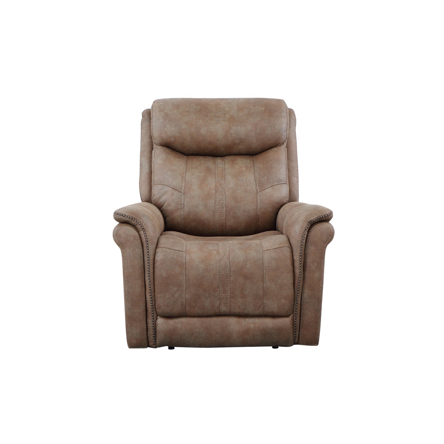 Luxurious Dual-Power Faux-Suede Recliner - Camel