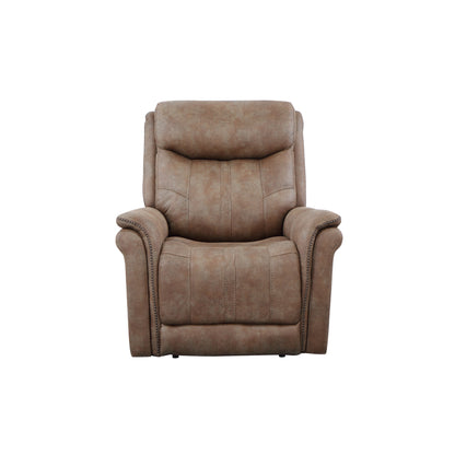 Luxurious Dual-Power Faux-Suede Recliner - Camel