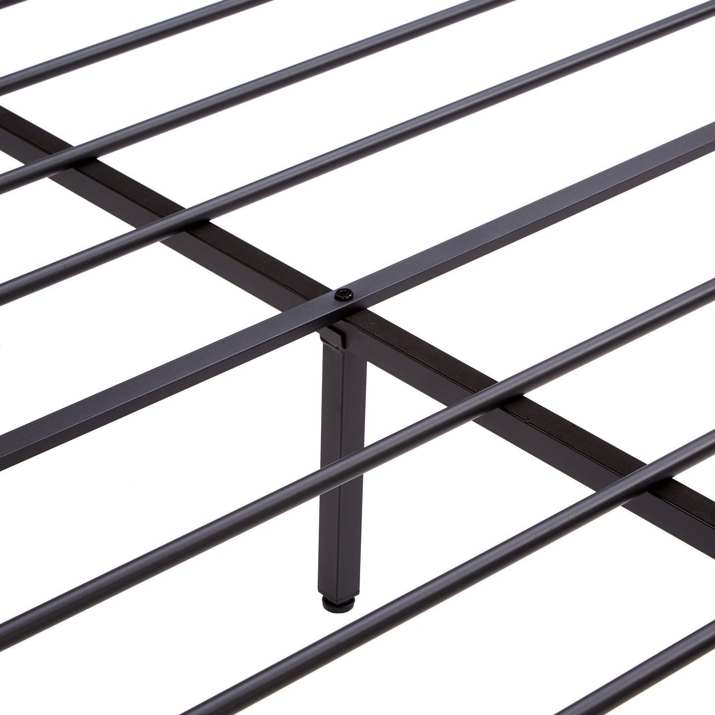 Fusco King Size Platform Bed Frame - Black+Brown