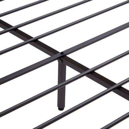 Fusco King Size Platform Bed Frame - Black+Brown