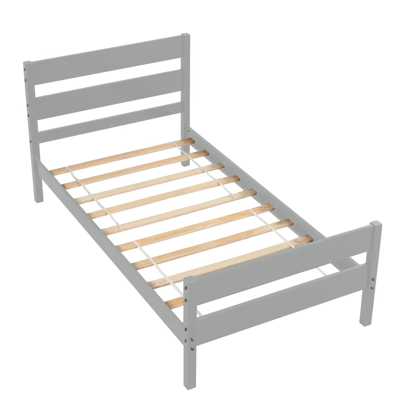 Saba Twin Size Platform Bed Frame - Gray