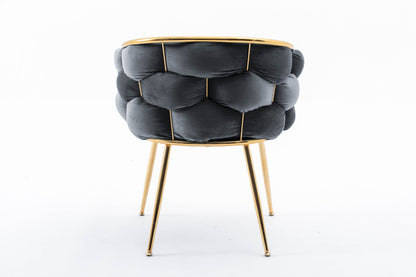 Luna Luxury Modern Velvet Chair - Black