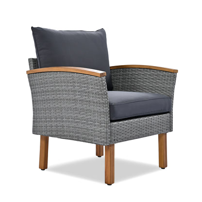 Dario 9 Pc Patio Rattan Furniture Set - Gray