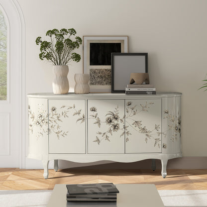 Florence Hand Painted Lacquered Credenza