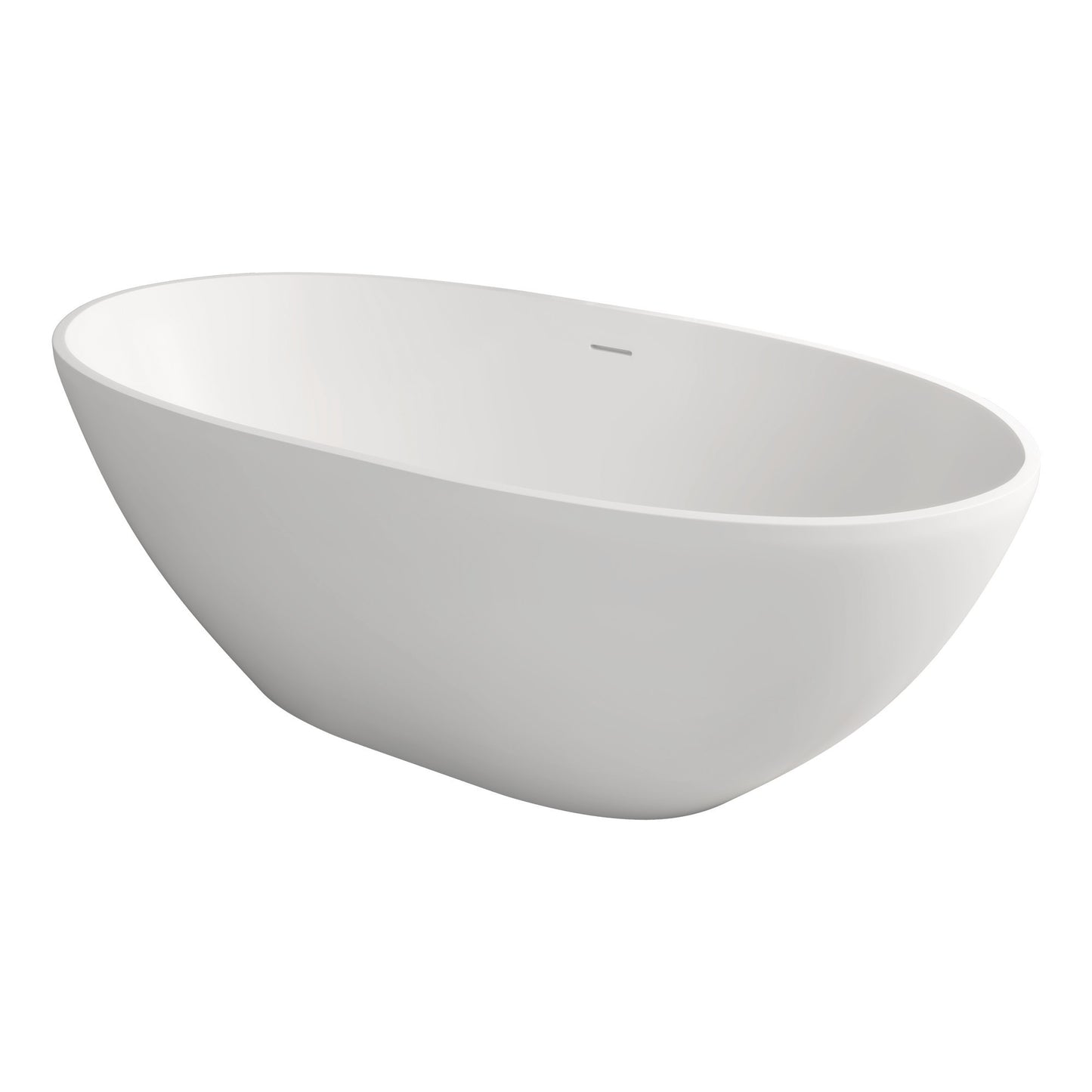 Mew 61" Solid Surface Freestanding Soaking Bathtub - Matte White