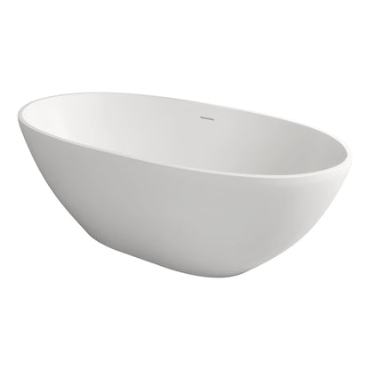 Mew 61" Solid Surface Freestanding Soaking Bathtub - Matte White