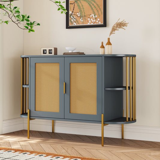 Amari 2- Rattan Door - Dark Gray