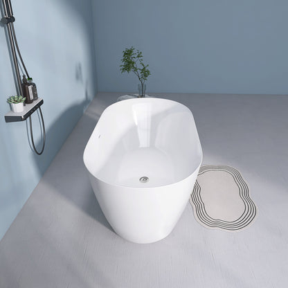 Nuvo 59" Acrylic Free Standing Oval Shape Soaking Tub - Gloss White