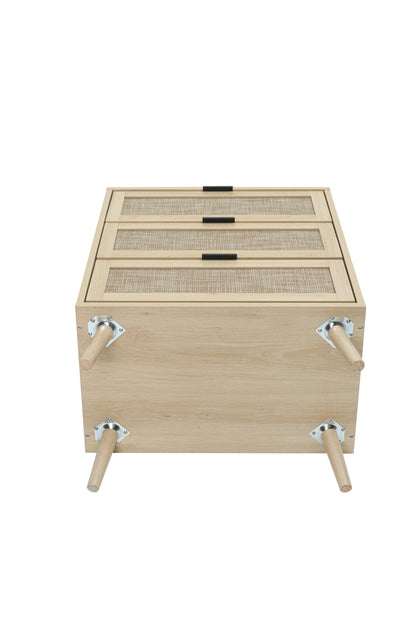 Kooboo 3 Drawer Nightstand End Table - Natural