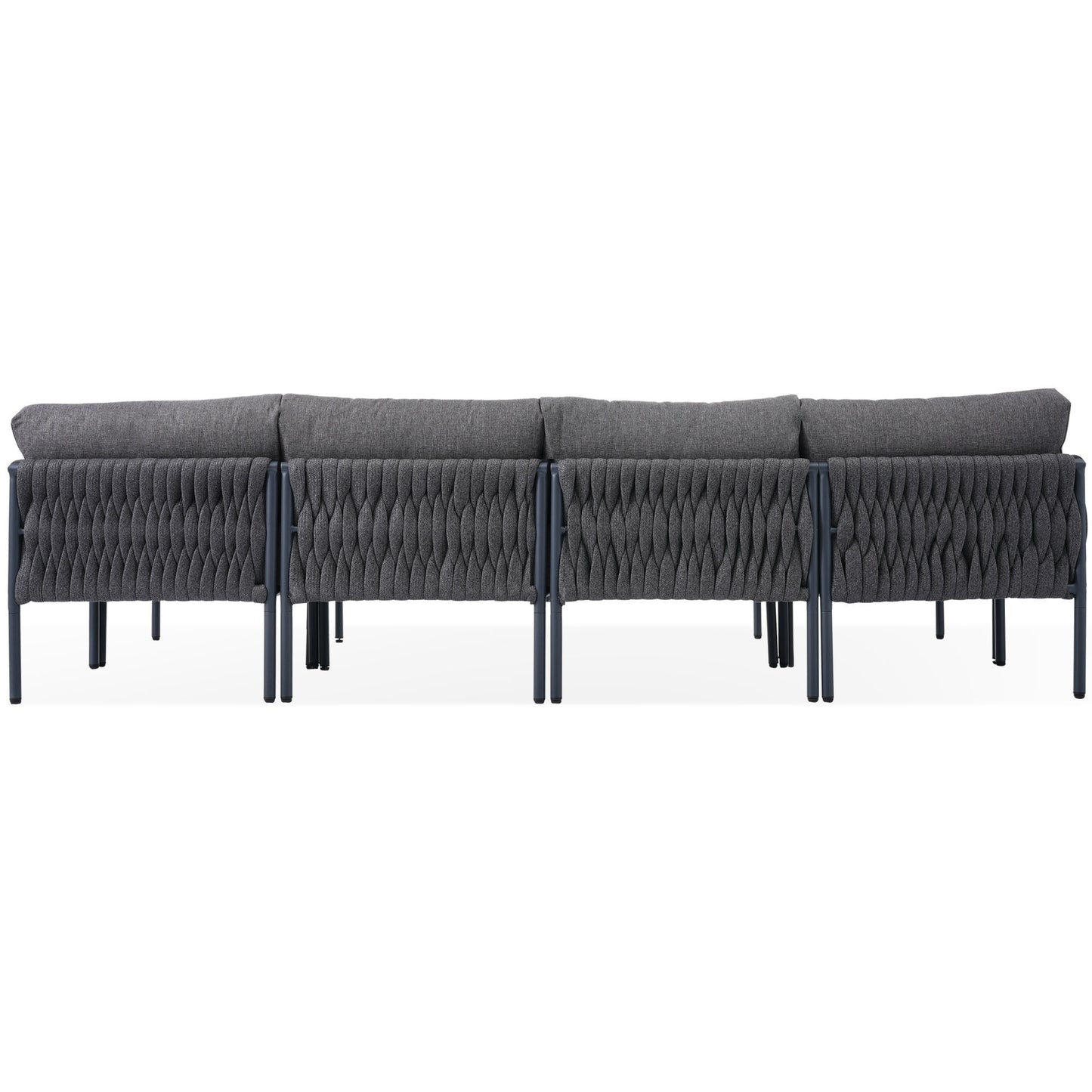 Shana 9 Pc  Aluminum Patio Sectional Sofa Set - Gray