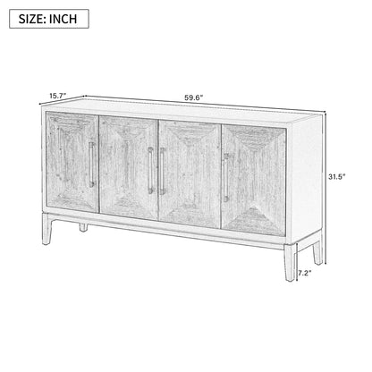 Carri Versatile Four-Door Sideboard Buffet - Black