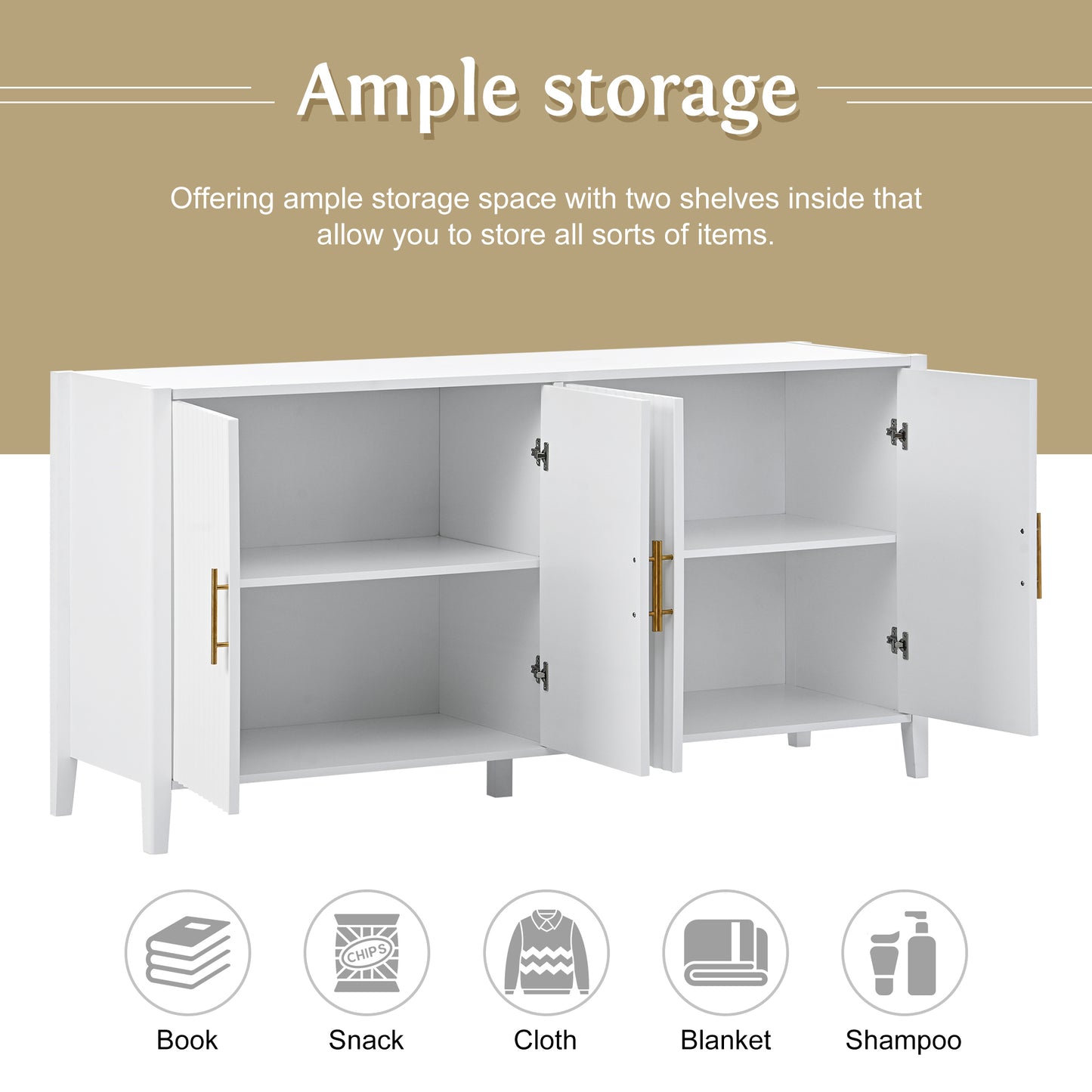 Kito Sideboard Accent Cabinet - White
