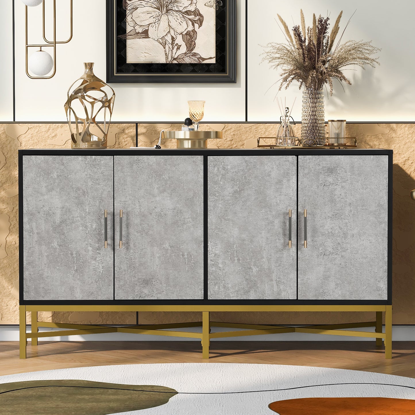 Ami  Four-Door Sideboard - Gray