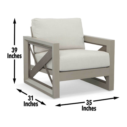 Chamo Outdoor Patio Beveled Panels Armchair - Tan
