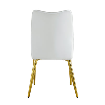 Baylor Dining Chairs with Golden Metal Leg (Set of 4) - White