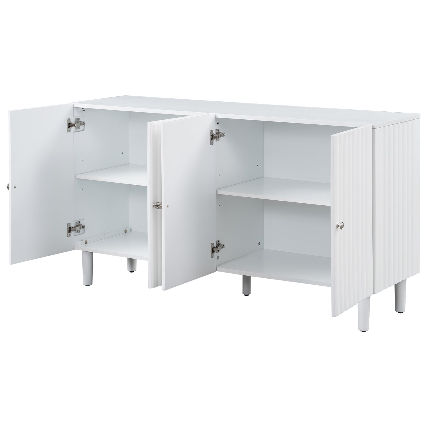 Butler Wavy Pattern Doors Sideboard Buffet - White