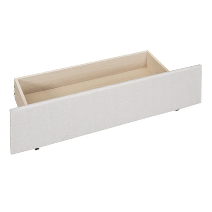 Novy Queen Size Platform Bed with Twin XL Size Trundle - Beige