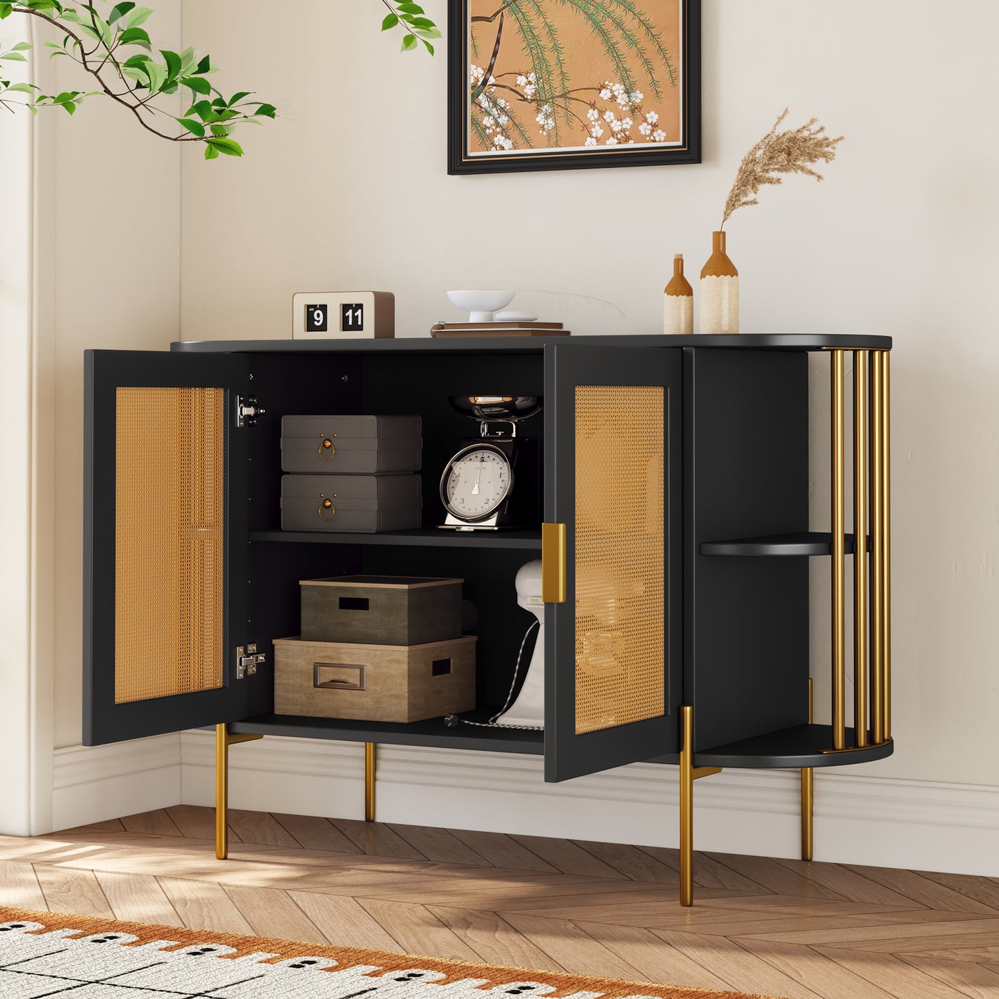 Amari 2- Rattan Door - Black