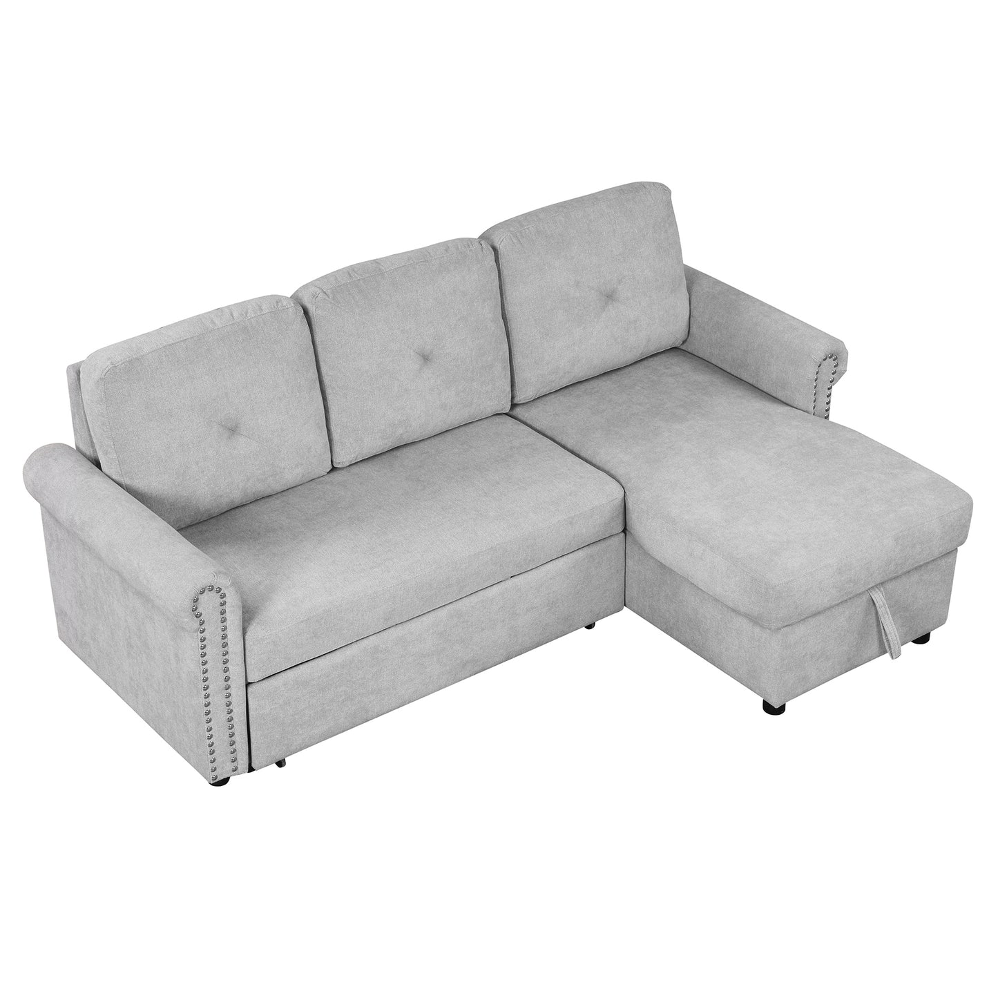 Otto Convertible Sleeper Sofa Bed W Storage - Gray