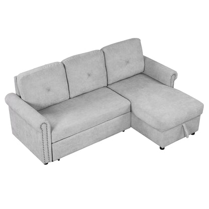 Otto Convertible Sleeper Sofa Bed W Storage - Gray