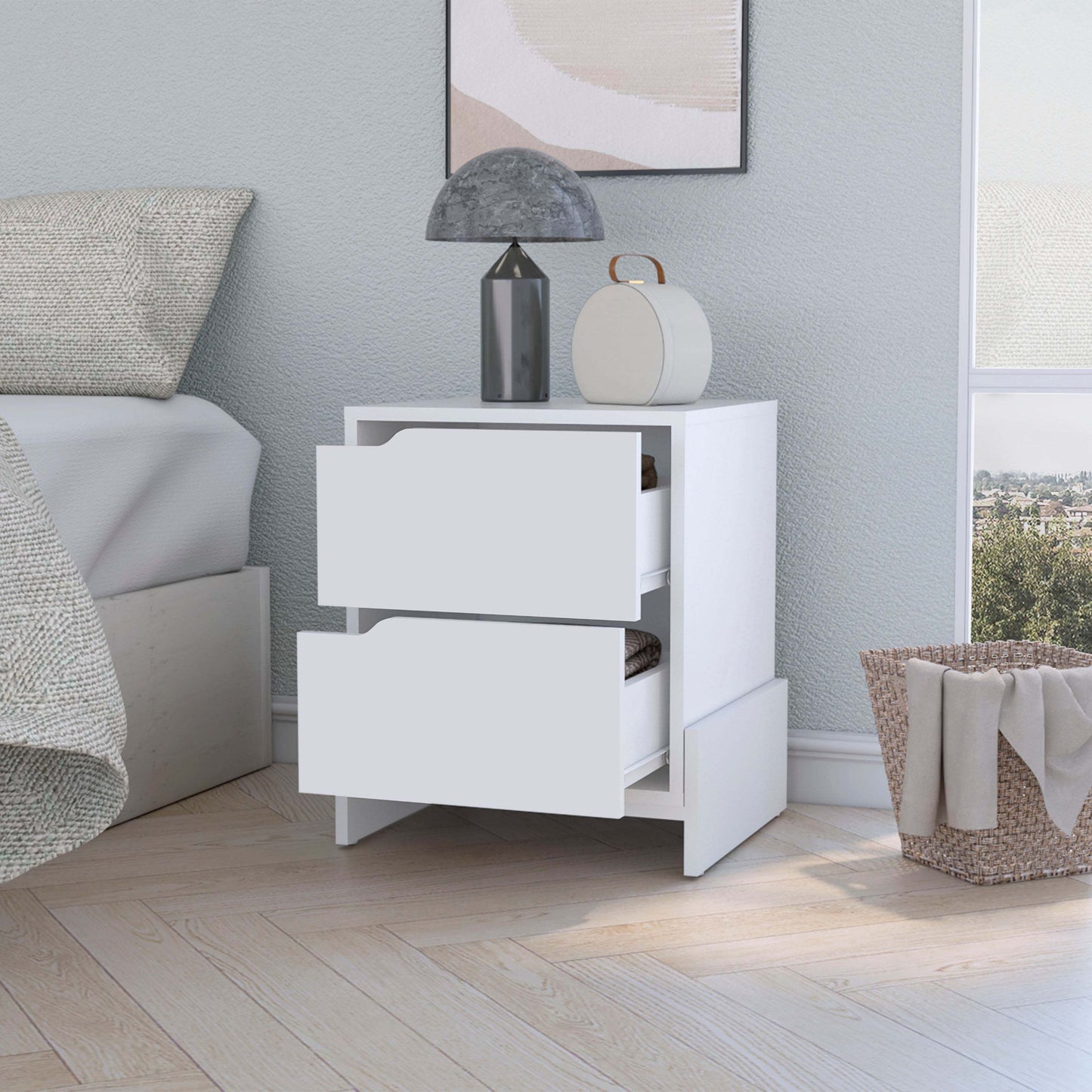 Ralston 2-Drawer Nightstand - White