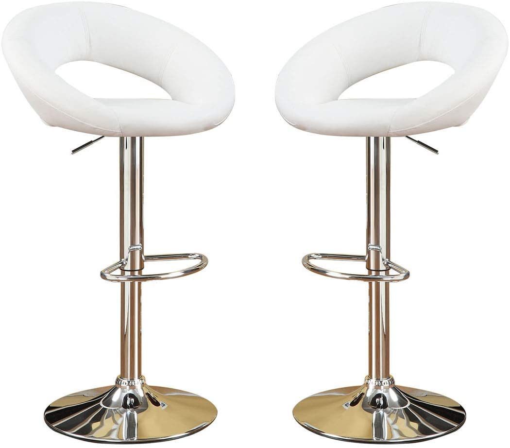 Donut Adjustable Stool - White Set of 2