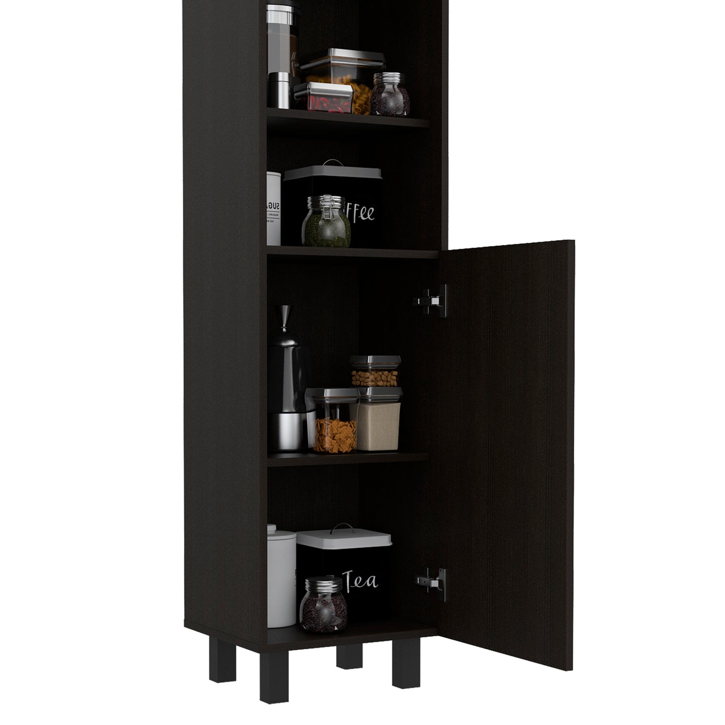 Fota 2-Shelf Rectangle Pantry Cabinet - Black