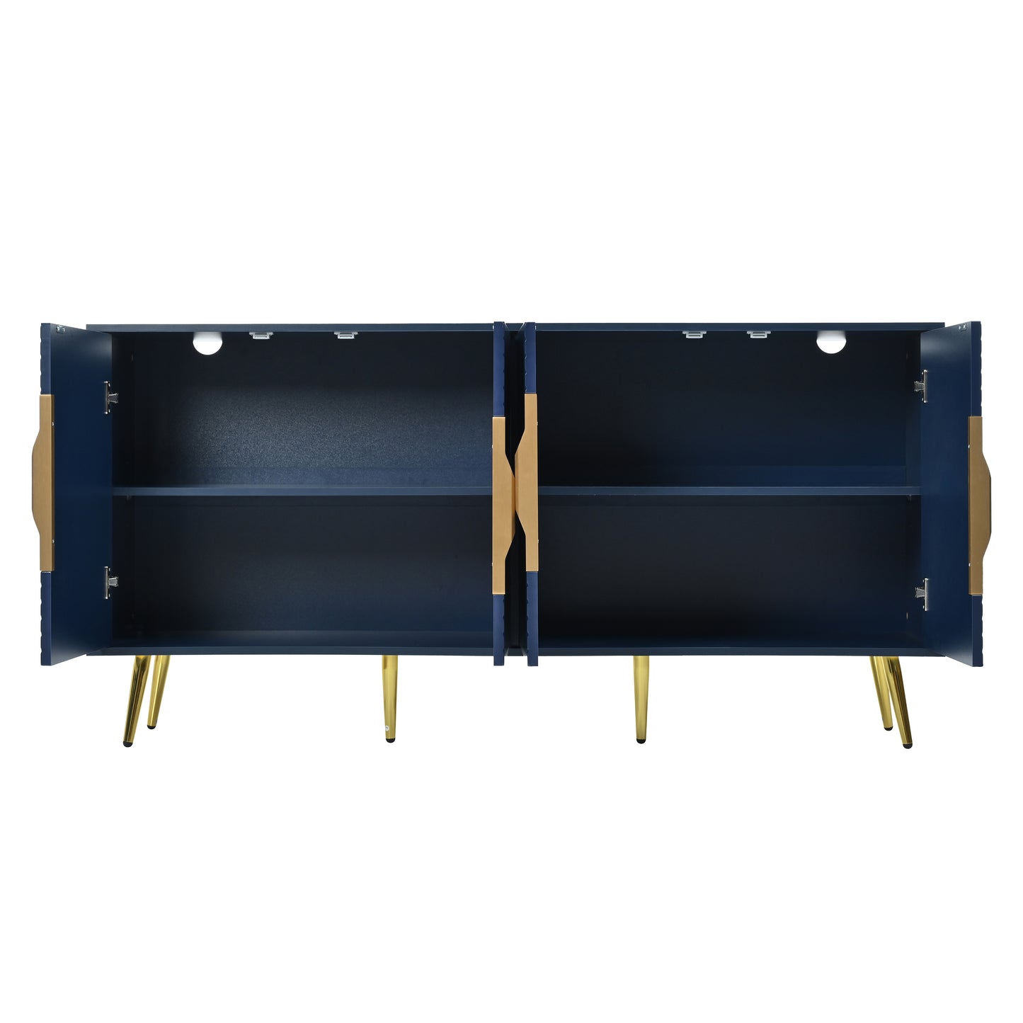 Aida Wave Geometric Design Sideboard Buffet - Navy Blue