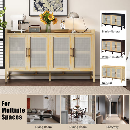 Hana Rattan Doors Sideboard Buffet - Natural