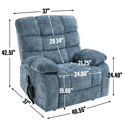Livia Lift Recliner Chair Heat Massage Dual Motor - Blue
