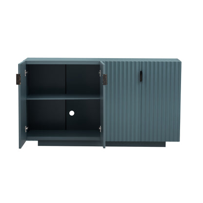 Lyons 4 Wavy Doors Ample Storage Space Sideboar - Teal