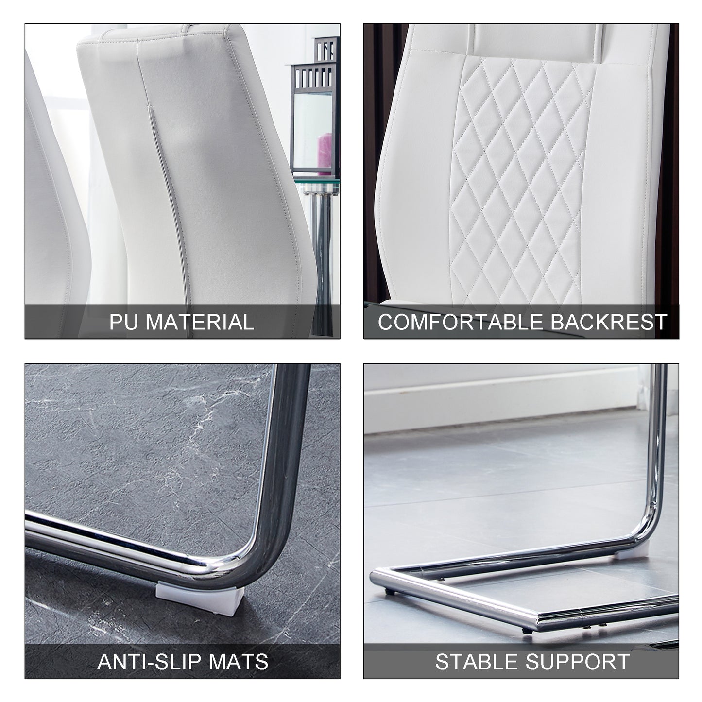 Skye Dining Chair Metal Leg (Set of 4) - White