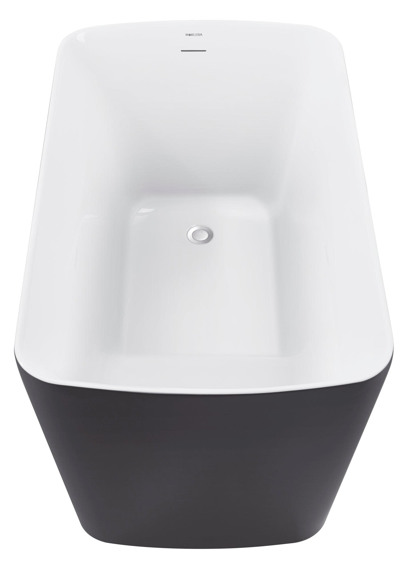 Luxier 47" Acrylic Freestanding Soaking Bathtub  - White/Gray