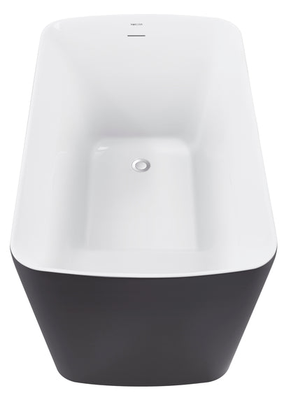 Luxier 47" Acrylic Freestanding Soaking Bathtub  - White/Gray