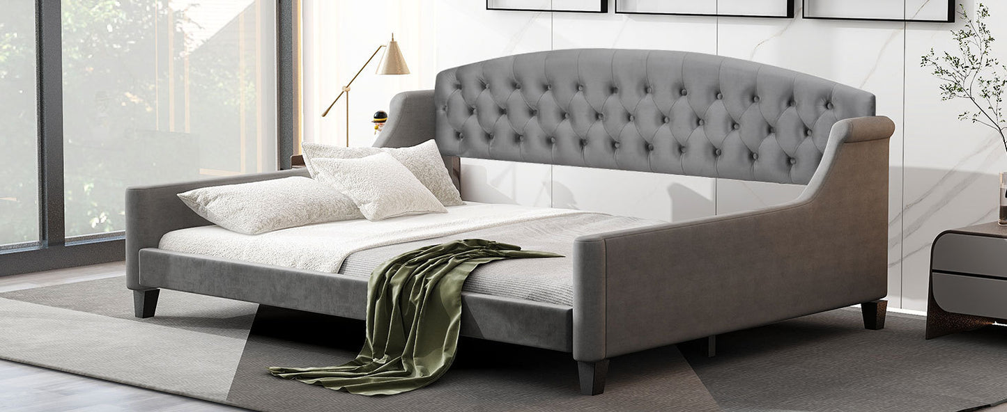 AF Luxury Tufted Button Full Size Daybed - Gray