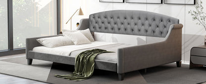 AF Luxury Tufted Button Full Size Daybed - Gray