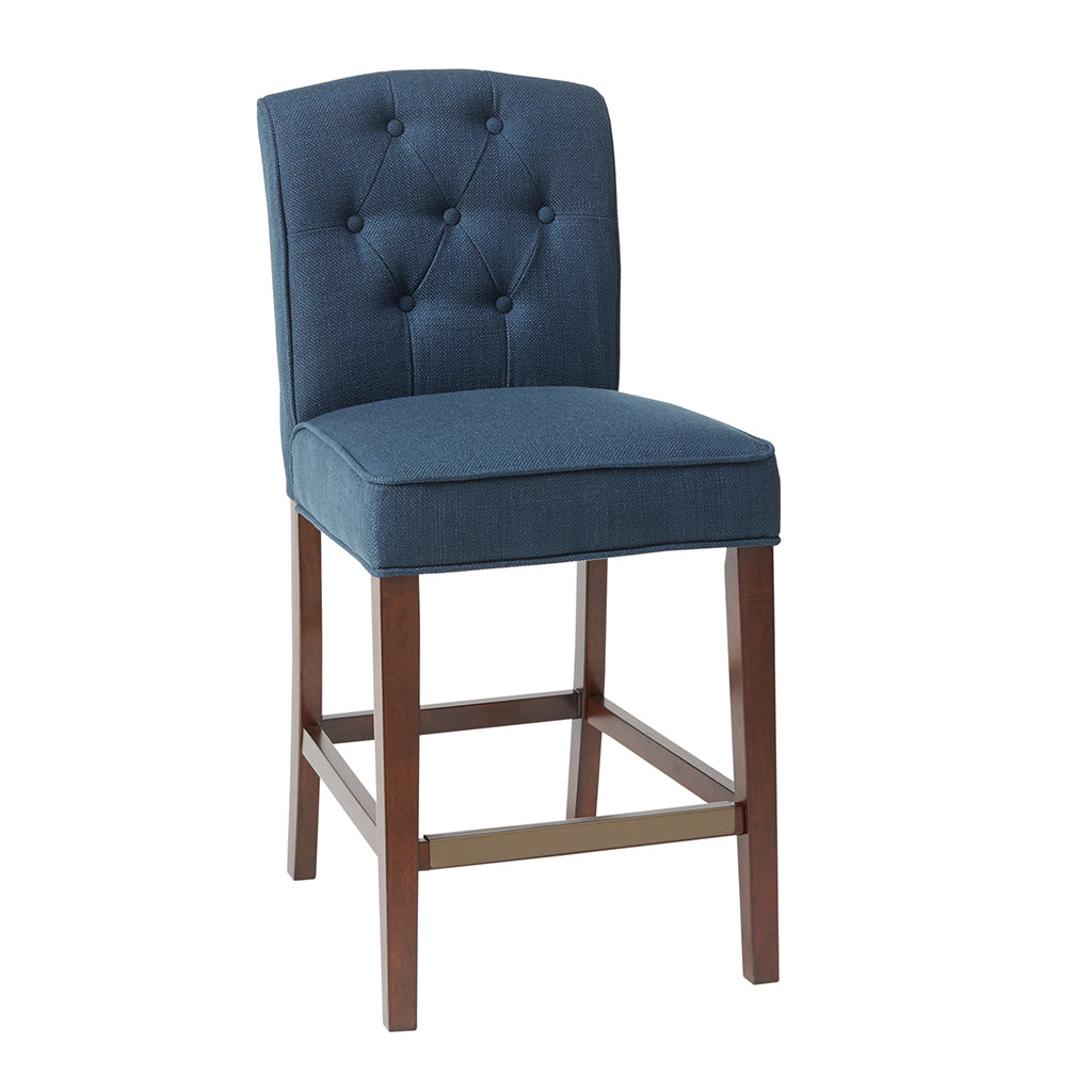 Marian Tufted Counter Stool - Navy Blue