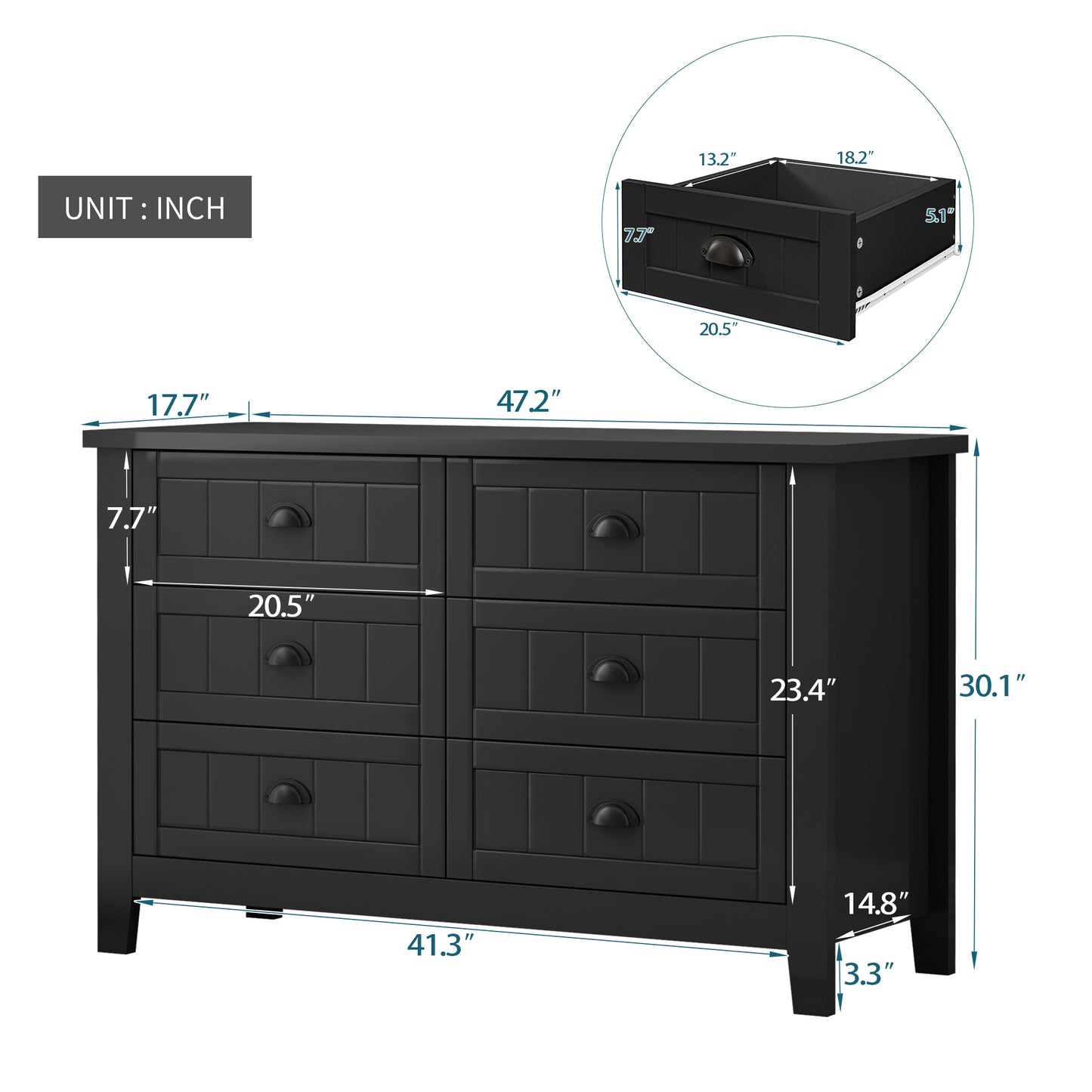 Wyatt Sideboard Accent Cabinet - Black